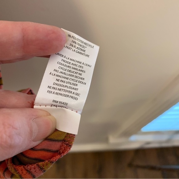 Toad & Co Swifty Tank Dress w pockets in coral, pink, green stripe.‎ Size Medium - Picture 8 of 10